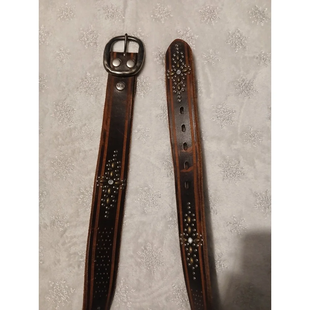 Genuine Leather studded belt size medium